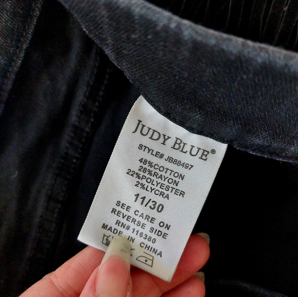 Grey/Black Western Fringe Jeans Skinny Fit Judy Blue 11/30 #JB88497 Cowgirl - Picture 5 of 9